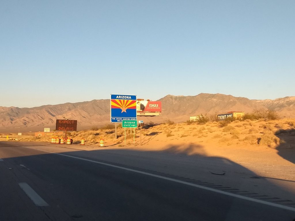 We are crossing the Arizona border.